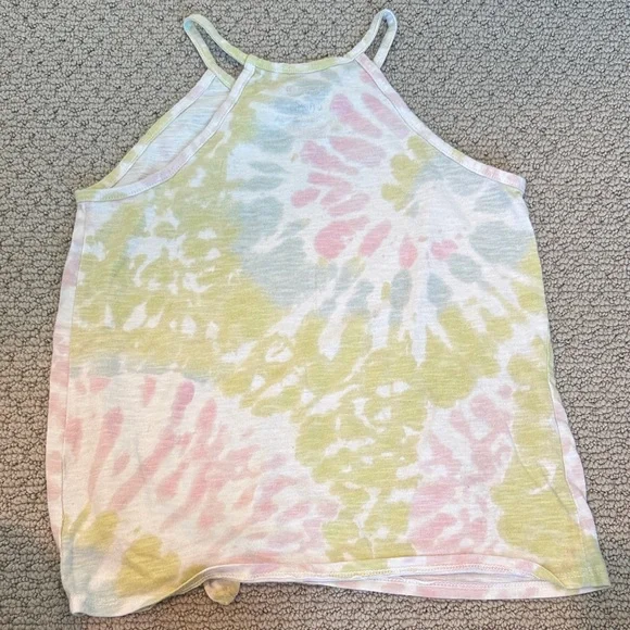 SO Pastel Tie-Dye 'SUNSHINE' Tank Top with Knot - Picture 2 of 2